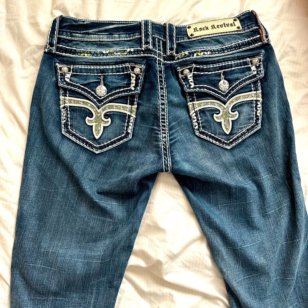 Women’s rock revival jeans.